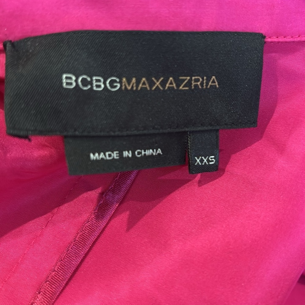 80s BCBGMaxAzria SILK FUCHSIA PINK KIMONO STYLE TAFFETA COAT W SASH SZ XXS - Picture 6 of 7